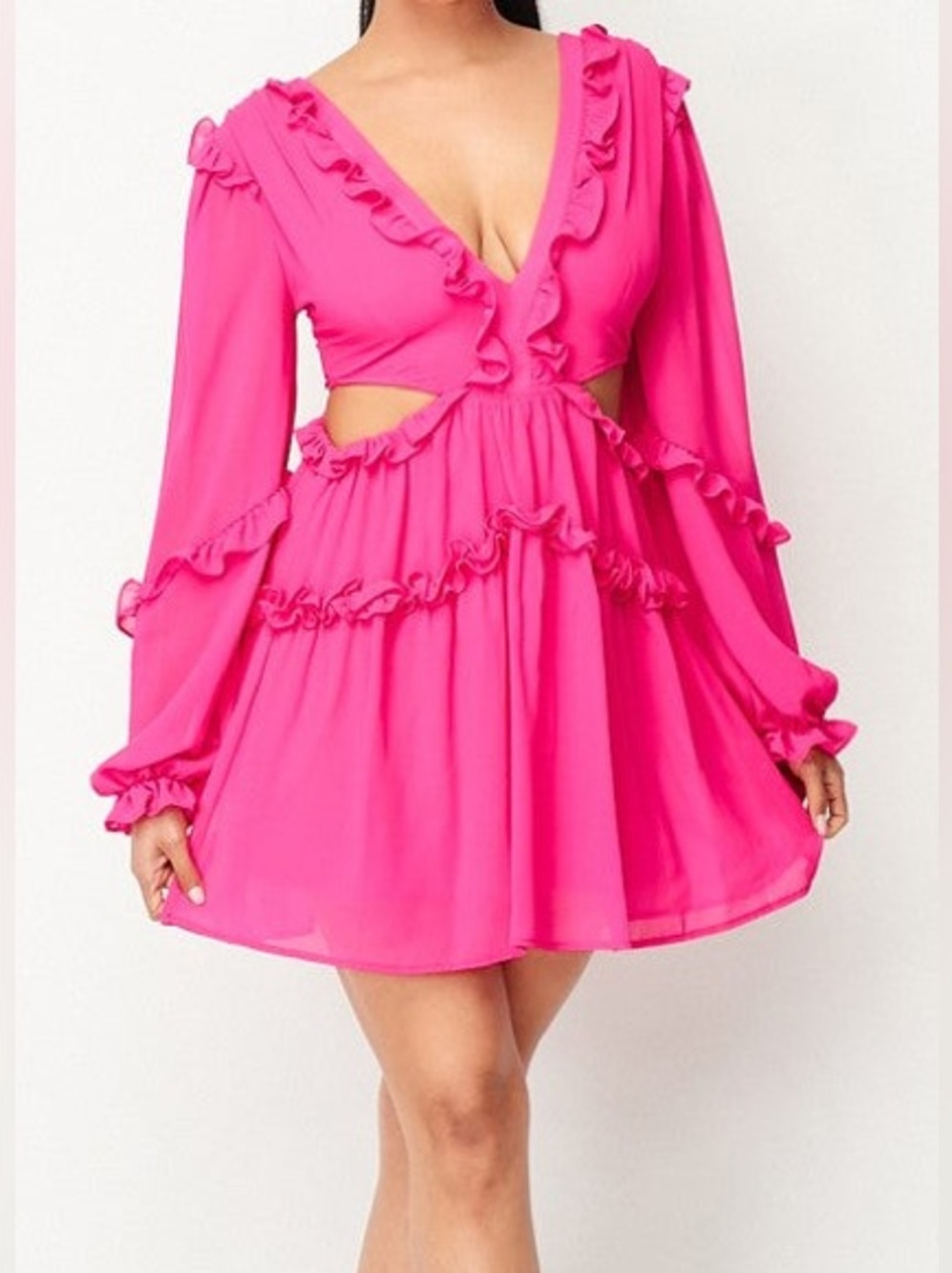 privy Cream Ruffle Mini Dress - Picture 11 of 11